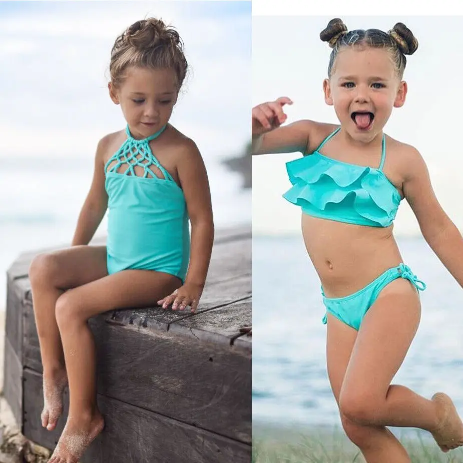 Pudcoco ملابس السباحة مجموعة 2Y-7Y طفل الاطفال الطفل الفتيات Tankini ثوب سباحة مثير ملابس السباحة المايوه بحر