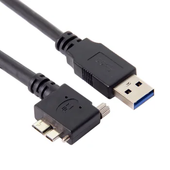 

Xiwai USB 3.0 A Male to Micro B Left Angled 90 Degree Cable with Locking Screws for Nikon D800 D800E D810 5m