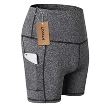 Женские спортивные шорты для бега с высокой талией, женские шорты для йоги, управление животиком, тренировка, Беговая Спортивная быстросохнущая спортивная одежда