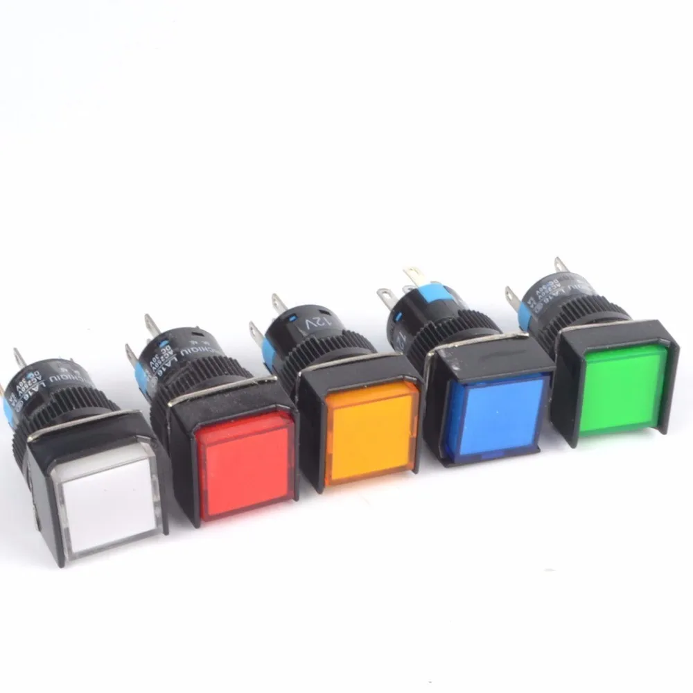 

5V 12V 24V 220V momentary LED Illuminuted Maintained Self-locking Push Button Switches Latching Push Button 16MM