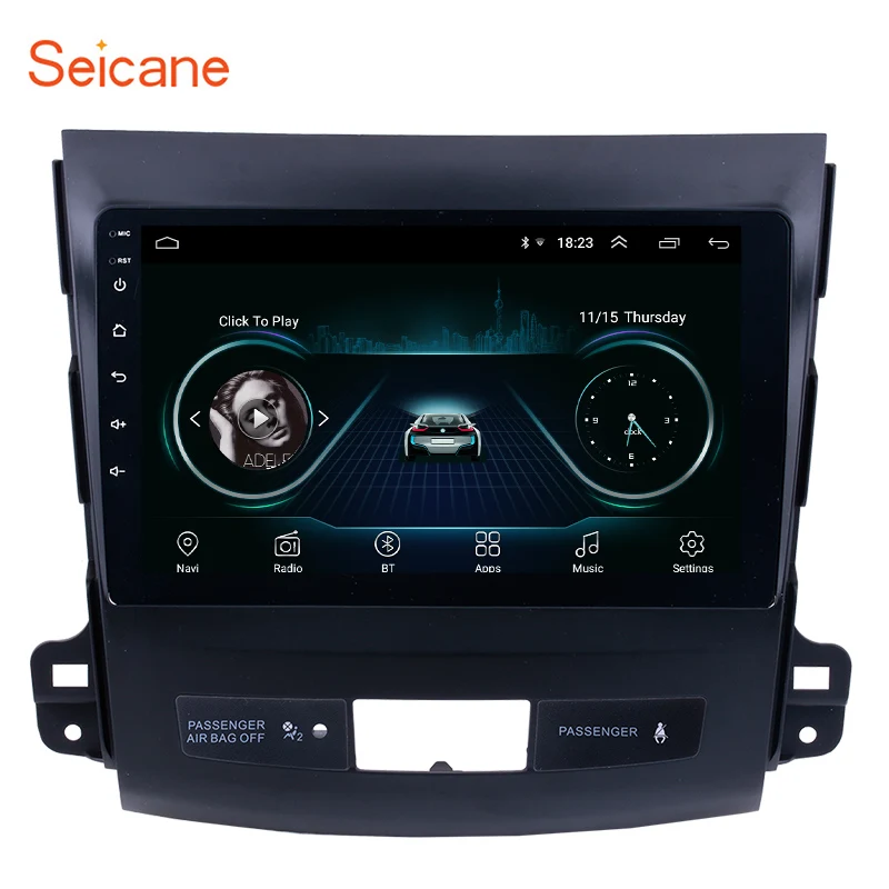 Seicane 2Din Android 8,1 9 дюймов сенсорный экран четырехъядерный Bluethooth автомобильный Радио gps для 2006 2007 2008 2009-2014 MITSUBISHI Outlander