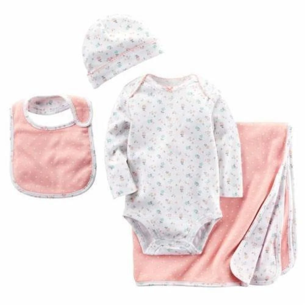 Carter's Infant Layette 4PC Gift Set size 0 6mo Blanket Cap Bib