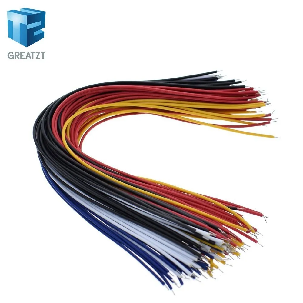 

GREATZT 100PCS 20CM Color Flexible Two Ends Tin-plated Breadboard Jumper Cable Wires
