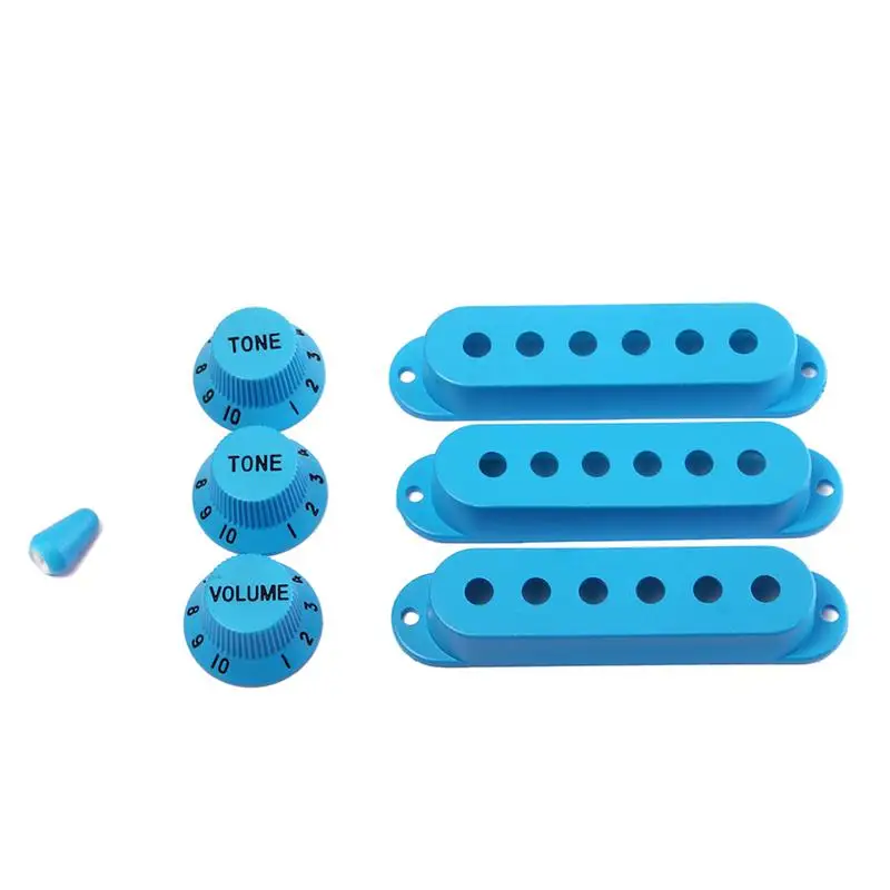 

Strat Guitar Pickup Covers Knobs Switch Tip Set for for Fender Stratocaster Replacement Accessory Kit Deep