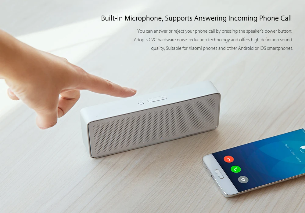 Оригинальный Xiaomi XMYX03YM Портативный Bluetooth Динамик Hands free Встроенный микрофон