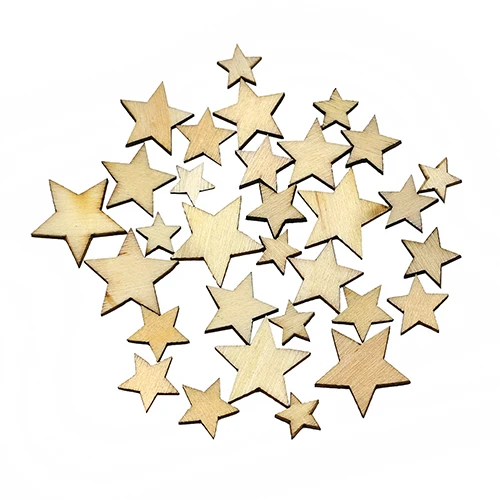 100 шт смешанные деревянные пуговицы в форме звезды создание скрапбука своими руками кнопка декора одежды