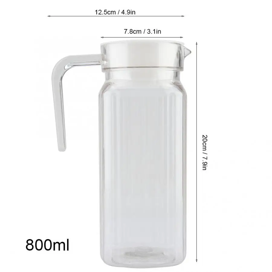 Стеклянная акриловая прозрачная бутылка для сока полосатая вода ледяной кувшин для холодного сока с крышкой для бара домашний шейкер