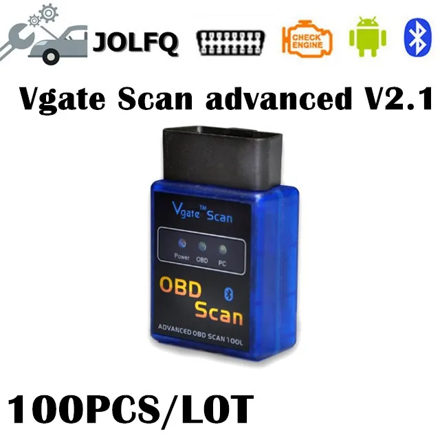 Заводская цена! 100 шт./лот ELM327 Bluetooth vgate Advanced OBDII OBD2 ELM 327 Автомобильный