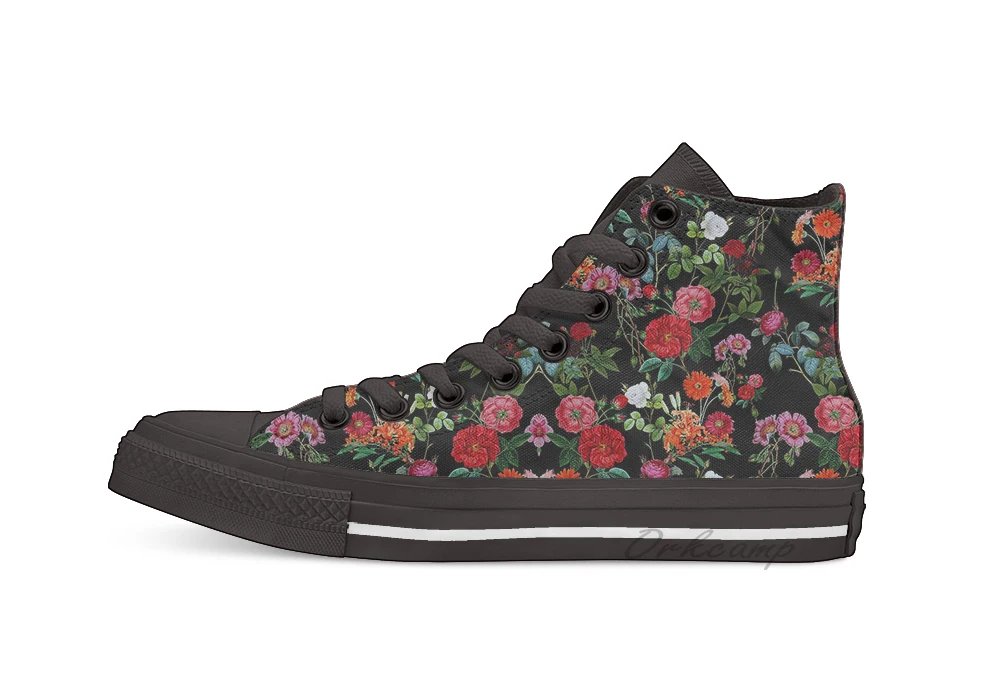 

Botanical Pattern Novelty Design High Top Canvas Custom Shoes Flat Casual Shoes Drop Shipping