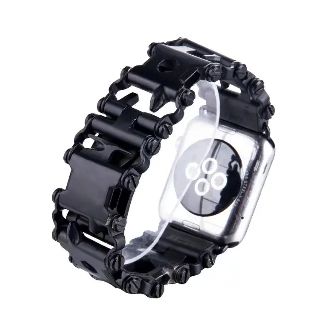 For Apple Watch Series 4 Wrist Bracelet Luxury Metal Mechanical Chain Watch Band Strap For Apple Watch Series 1 2 3 38mm-42mm