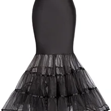 Женская винтажная юбка кринолин нижняя юбка знаменитостей элегантный сплошной цвет Русалка Свадьба Подружка невесты юбка-пачка для вечеринки длинная юбка