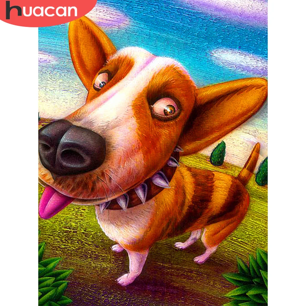 

HUACAN Diamond Mosaic Sale Animals Diamond Painting Full Square New Arrival Dogs Rhinestones Pictures Hobby And Handicraft