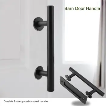 

Heavy Duty Door Handle Carbon Steel Door Pull For Sliding Barn Door Closet Wooden Gate Hardware Accessories Black