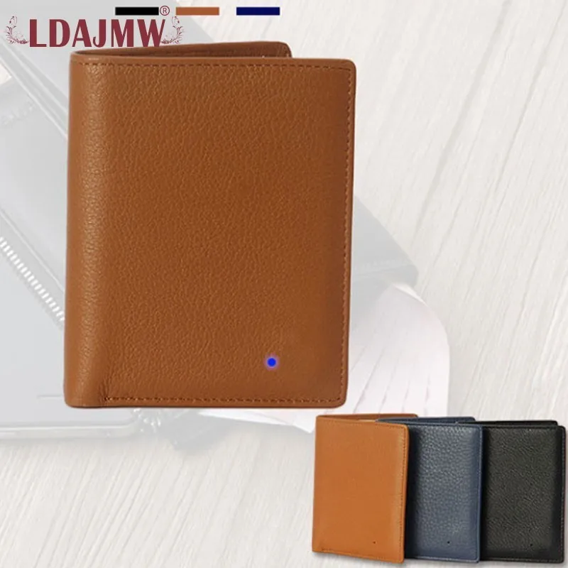 

Smart Bluetooth Men's Solid Color Wallet Prevents Lost Top Layer Leather Card Case Multi-Function Fashion Card Case