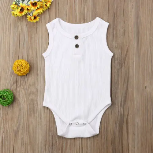 Cute Newborn Baby Boy Girl Cotton Romper Jumpsuit Solid Sleeveless Outfit Casual Clothes Cute Newborn Baby Boy Girl Cotton Romper Jumpsuit Solid Sleeveless Outfit Casual Clothes