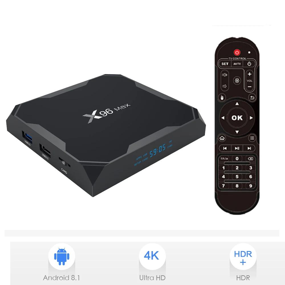 

s905x2 LPDDR4 2G 16G Memory 4K H.265 Quad Core Android 8.1 TV Box X96Max 2.4G Wifi HDMI2.0 Set top box 1000M Home Media Player