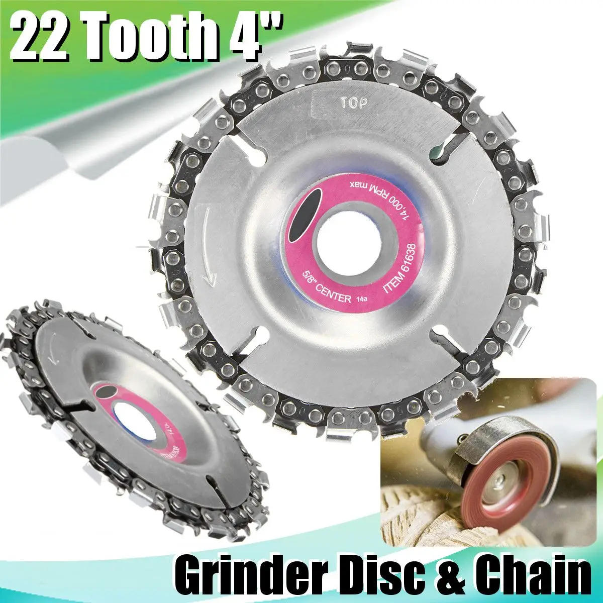 Новый 4 дюйма Grinder Chain диск 22 зуба резьба по дереву диск для 100/115 угловая шлифовальная машина