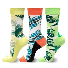 Женские короткие носки, модные, Харадзюку, новинка, перо, листья, узор, личность, забавный, хип-хоп стиль, уличная одежда, повседневные хлопковые носки для женщин