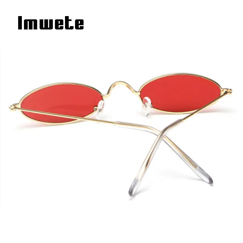 Imwete, маленькие овальные солнцезащитные очки для мужчин и женщин, классические брендовые дизайнерские солнцезащитные очки, мужские солнцезащитные очки в металлической оправе, ретро красные очки для женщин