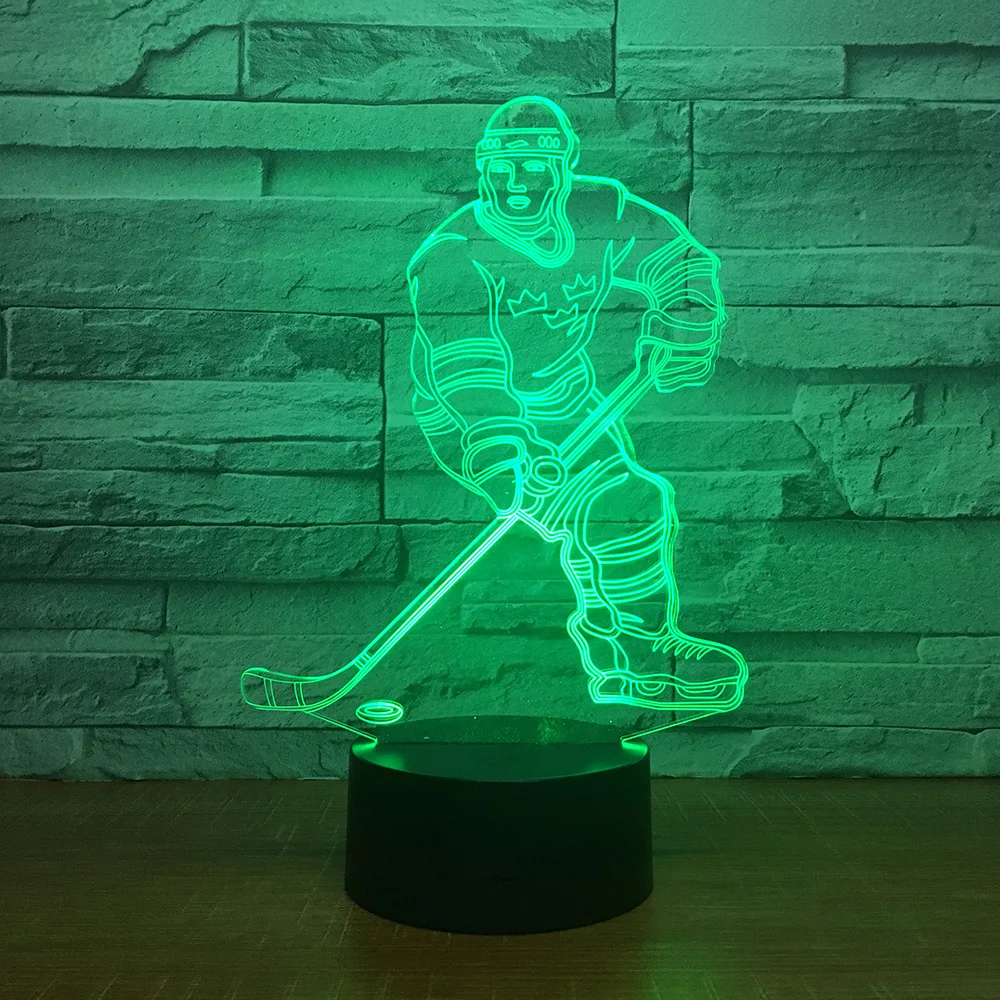 Hockey Acrylic 3d Stereo Nightlight Gift Creative Bedroom Ambient Led