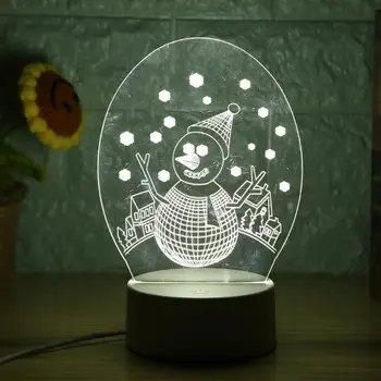 

3D Lamp Gift Night Light LED AC 85-265V 3D Shaped LED Night Light 3 Color Desk Bedroom Decoration Lamp Decorative Lights