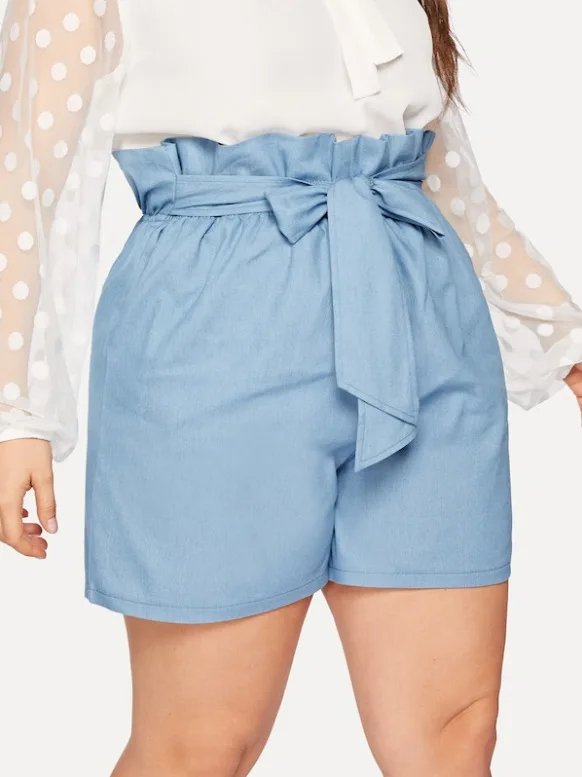 

MORMOV Women Plus Size Shorts Women Solid High Waist Sexy Shorts Women Loose Casual Shorts 2019 Ladies Shorts Skirts