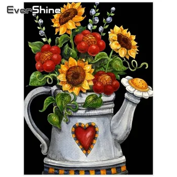 

EverShine DIY Full Square Diamond Embroidery Sunflowers Rhinestones Painting Diamond Mosaic Flowers Wall Decor Handicraft Art