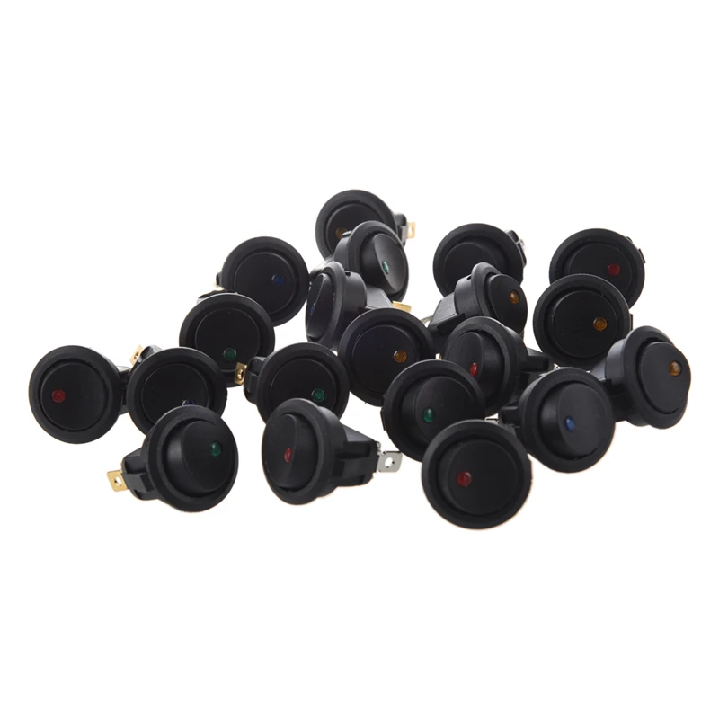

20X Rocker Switch With Bipolar ON OFF LED Multicolor 3 Pins Switch With Bipolar LED