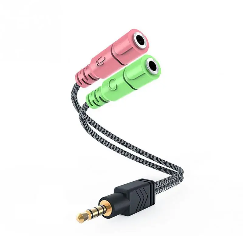 20 cm Portable 3.5 mm Audio Jack 2 In 1 Gold plated Earphone adapter cable Accessories for