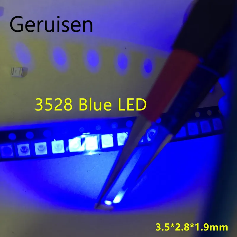 3000 шт./лот 1210 3528 SMD СВЕТОДИОДНЫЙ ультра яркий синий Световой диод 3 0 6 нм в чип