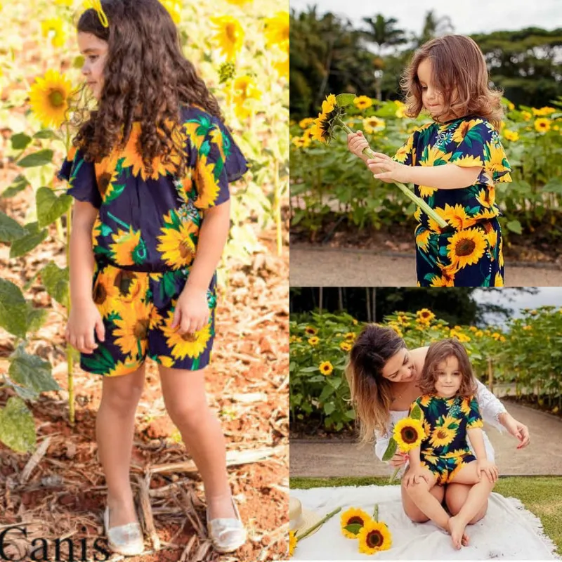 girls sunflower romper