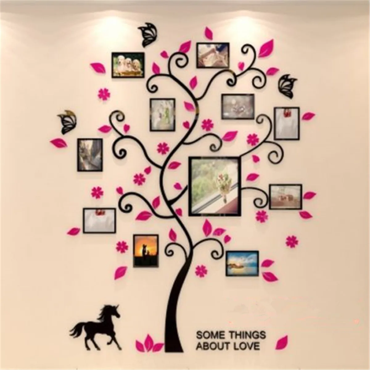 3D DIY акриловая Наклейка на стену Съемная семейное дерево фоторамка наклейки на стены плакат художественная картина рамка для гостиной стены домашний декор