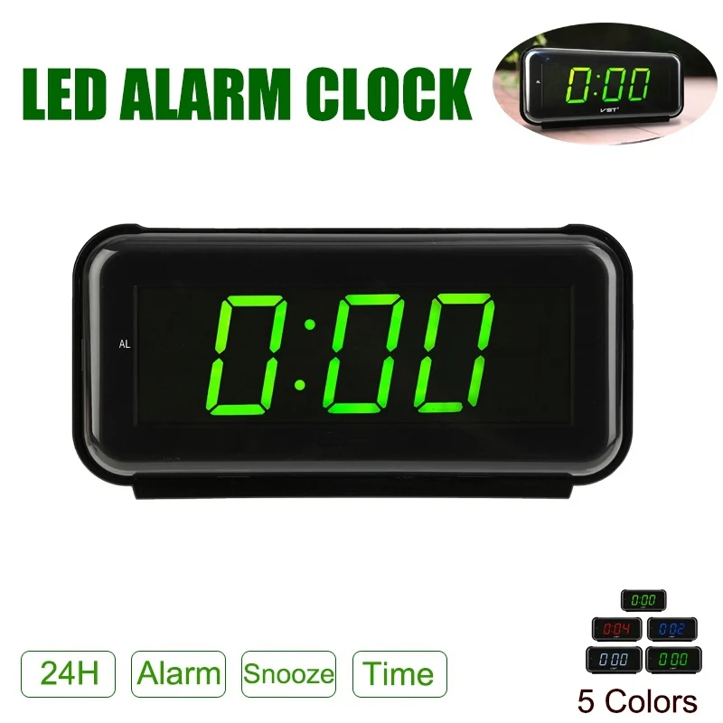  New Arrival 2018 LED Digital Dispaly Modern Clocks Snooze Alarm Clock Timer 24 Hour Desk Table Desk