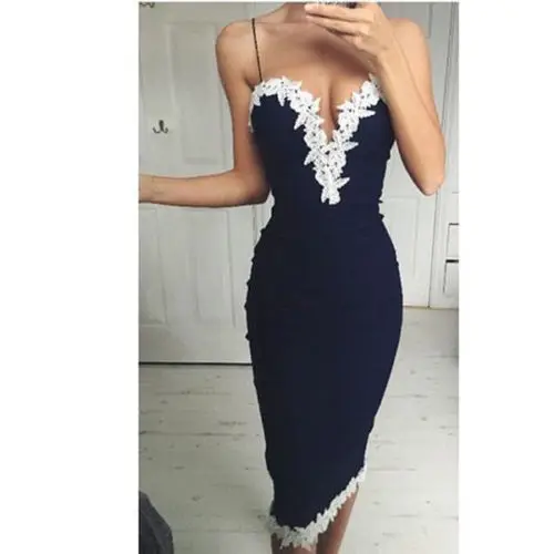 

Hirigin Women Strappy V-neck Floral Lace zipper Cocktail Party Short Dress Sexy summer Dress