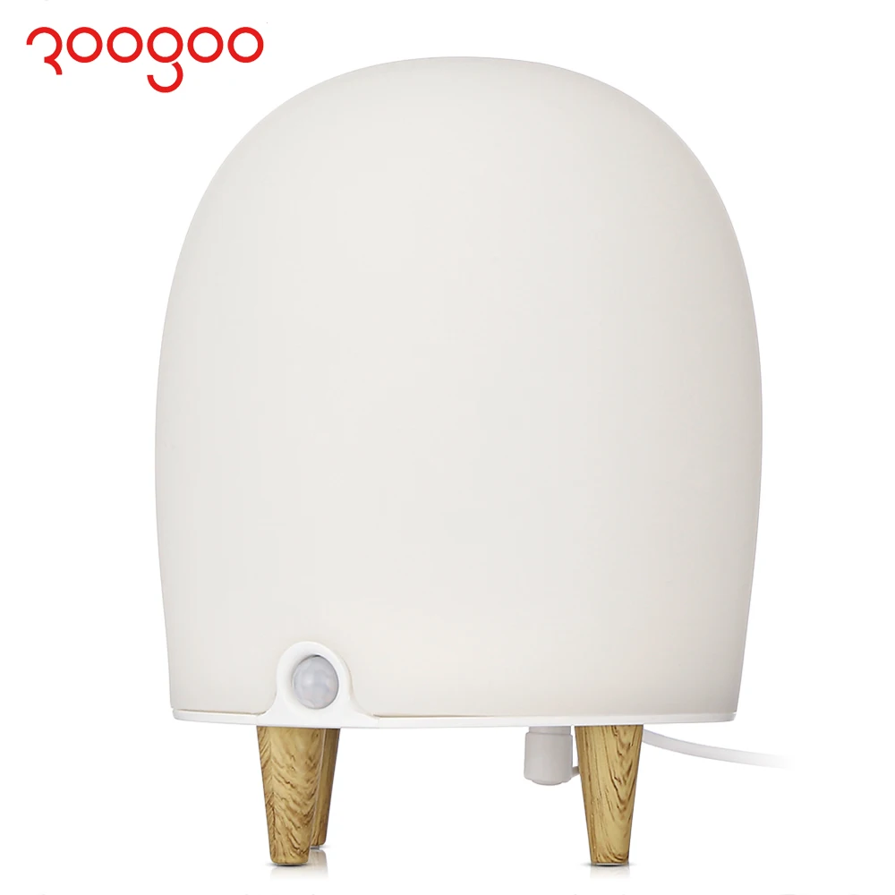 

ROOGOO LED Patting Tap Night Light Lamp Timing Set Alarm Mushroom Silicone Touch Light 2 Modes USB Charging Lamp Indoor Lighting