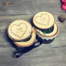 2 шт. деревенский деревянный коробка для колец на заказ держатель Свадебный декор индивидуальный Винтаж вечерние партии обручение Свадебные украшения кольцо подушк