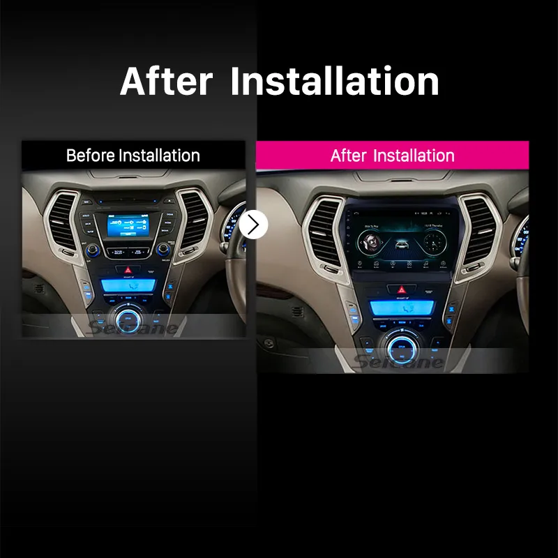 Top Seicane 2Din Android 8.1 9 Inch Car Radio For 2013 2014-2017 Hyundai IX45 SantaFe Stereo Touchscreen Head Unit Multimedia Player 4