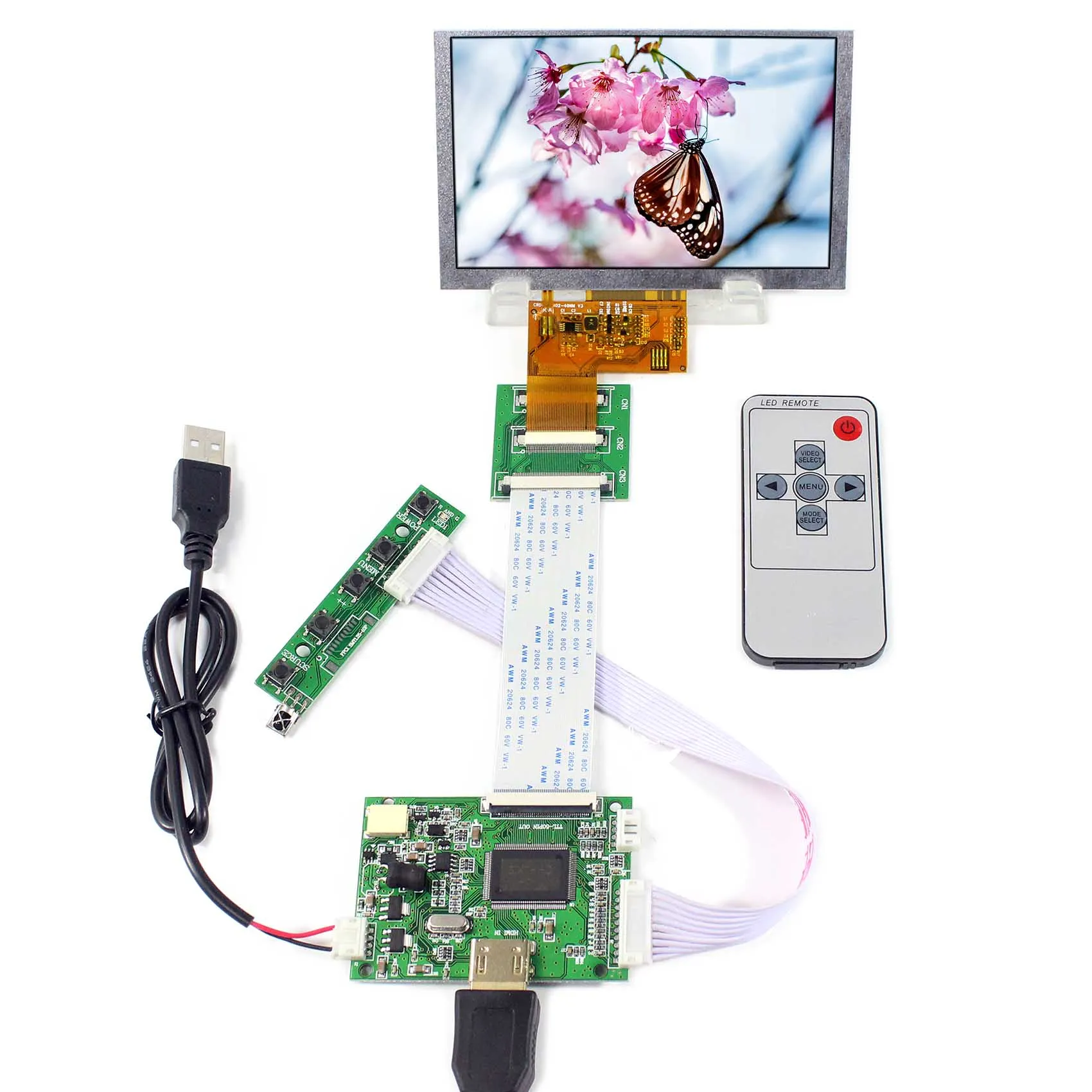 HDMI input LCD controller board with Remotel control 5inch 800x480 VS050T-002A lcd panel