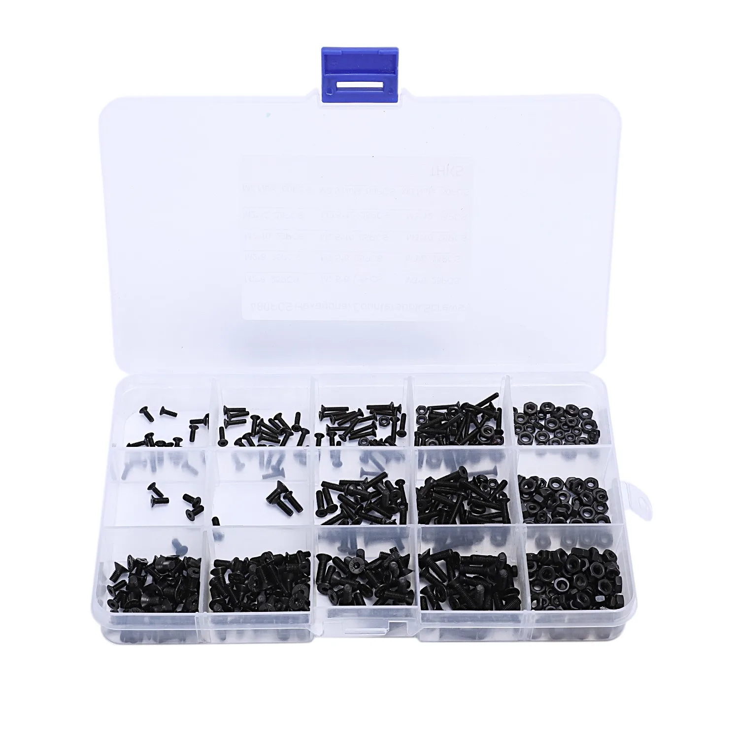 

Countersunk Head Socket Cap Screw Machine Screws Assortment Kit 480Pcs/Set M2 M2.5 M3 Din7991 Iso1064 Black Grade 10.9
