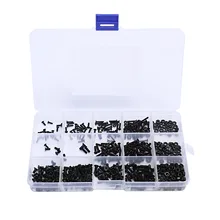 Countersunk Head Socket Cap Screw Machine Screws Assortment Kit 480Pcs/Set M2 M2.5 M3 Din7991 Iso1064 Black Grade 10.9