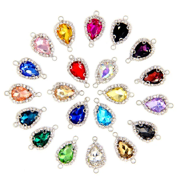 

Free shipping 10x14mm 10pcs/bag Drop shape Crystal glass Crystal buckle sew on rhinestones diy clothing accessories