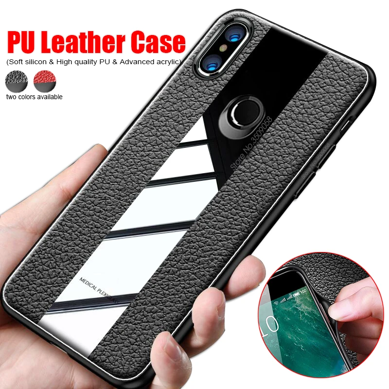 

protective shell cover on the xiomi mi8 light case Luxury PU Leather Phone Cases For Xiaomi mi 8 lite 8lite mi8lite Coque funda