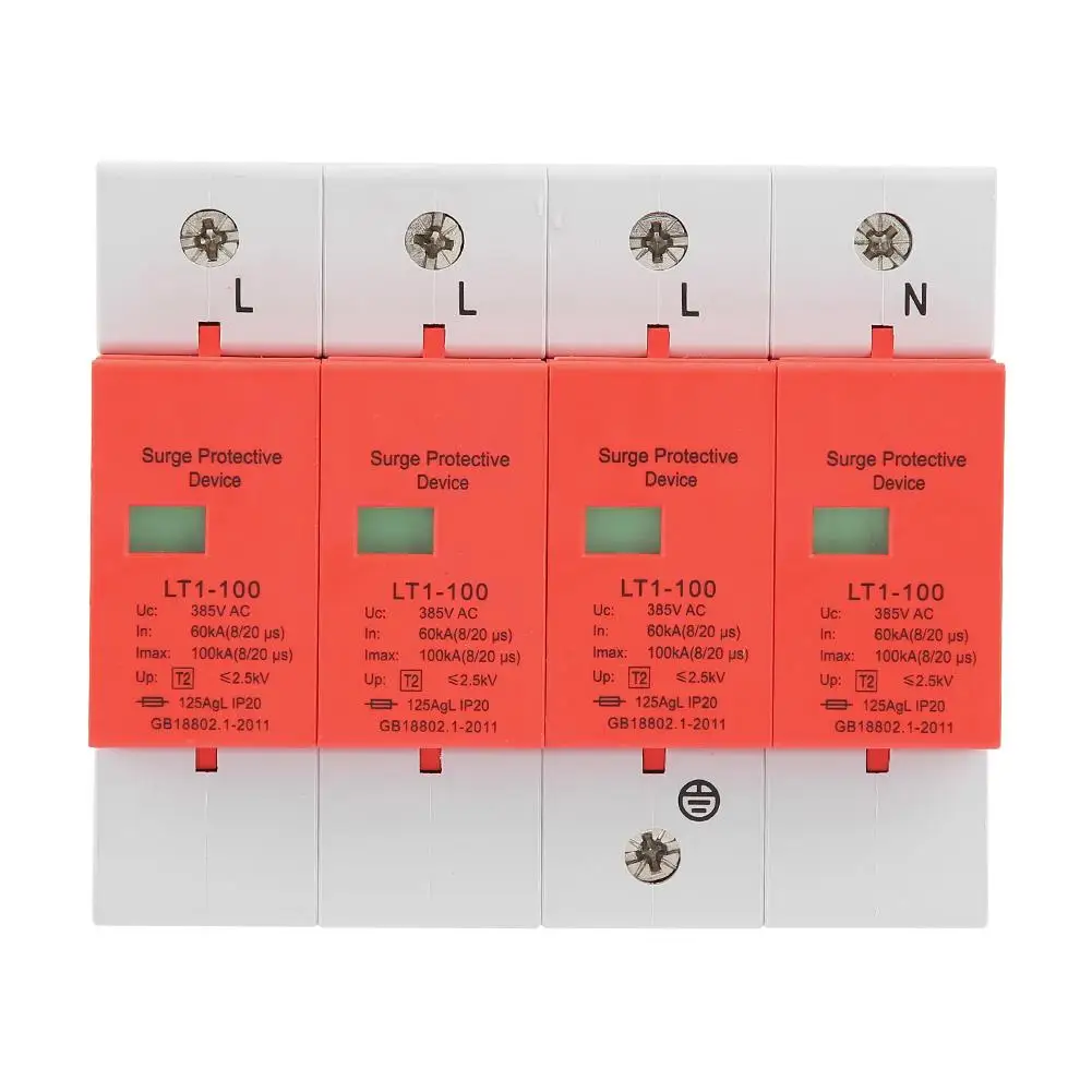 

4P 60-100KA 420vAC House Surge Protective Low-voltage Arrester Device 2019 new style