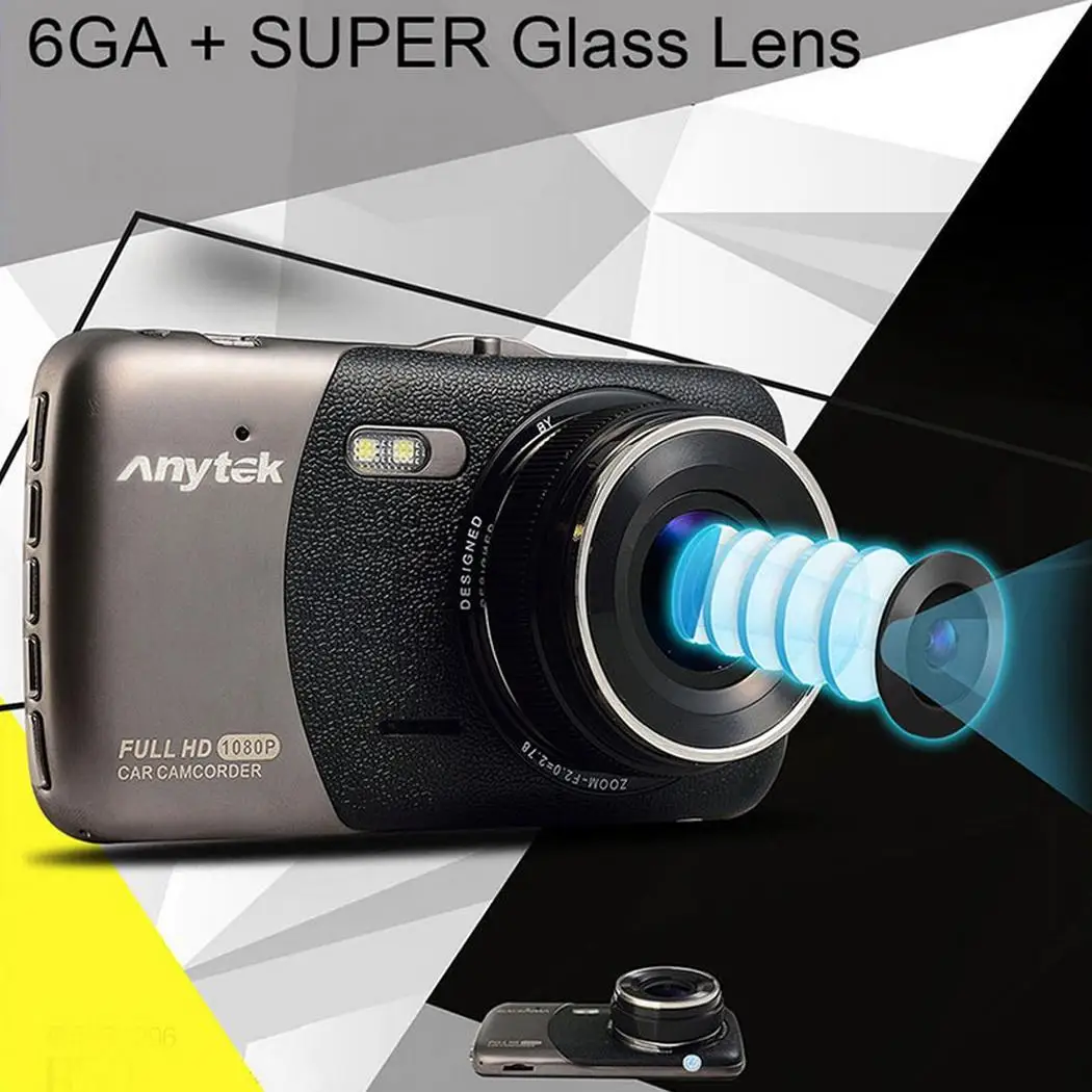 Anytek B50 Автомобильный видеорегистратор Камера 4 ''Full HD 1080P g сенсор Ночное
