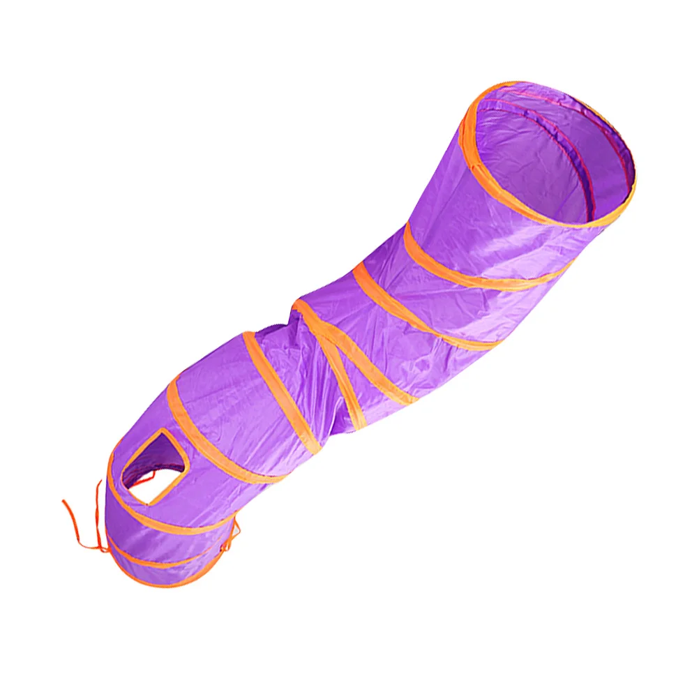 1 шт. s-образный Кот складной туннель синий пушистый кот палатка игрушки для домашних животных Теплый Плюшевый туннель для кошек(фиолетовый