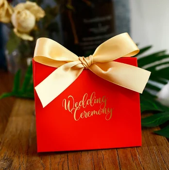 

50 Pcs Mini Red Wedding Favors Gift Bags Candy Boxes Party Gift Box Return Present Box Chocolate Box Paper Bag Bomboniera