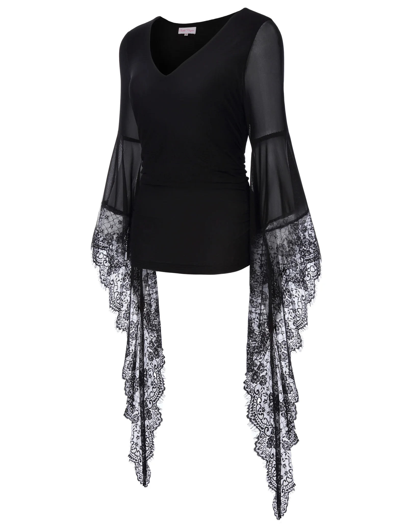 

Belle Poque Women Gothic Steampunk Flared Sleeve T-Shirt Tops Victorian