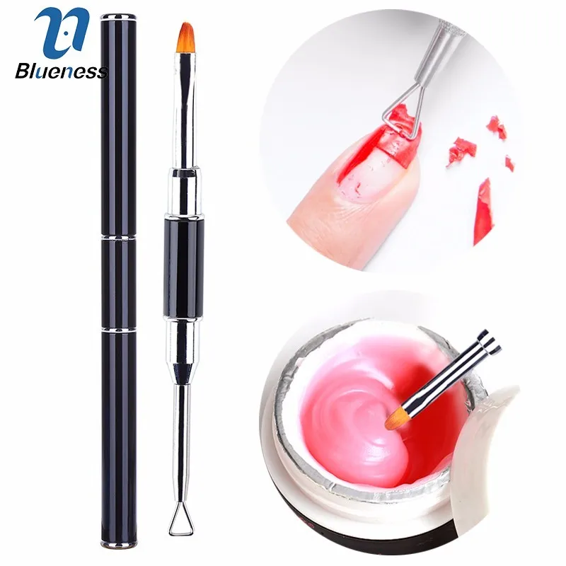 

Blueness Black Nail Brush Triangular Nail File Plastic Double Use Nail Art Pen Dotting Nail Art Tools Manicure Accessories