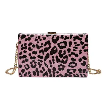 

Women Leopard Chain Sling Bag Fashion Box Case Crossbody Messenger Bag Female Flap Shoulder Bag Bolsa Feminina