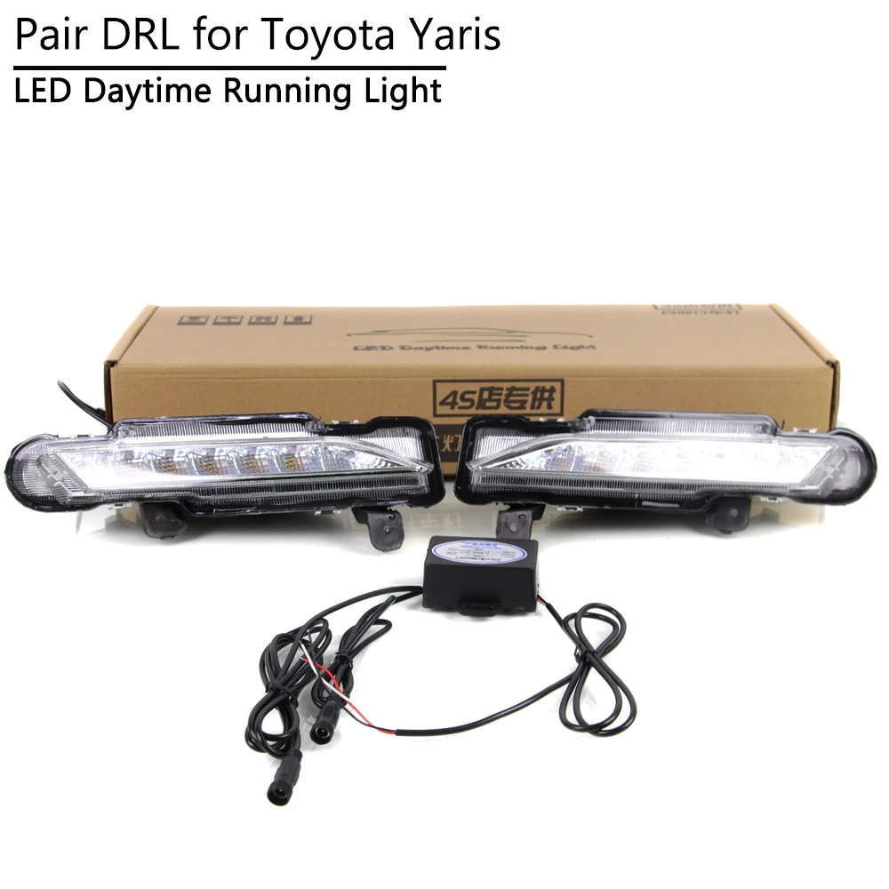DRL для Toyota Yaris 2017 2018 светодиодсветодиодный дневные ходовые огсветильник с
